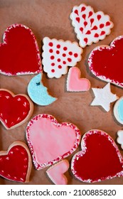 Assorted Valentines Sugar Cookies And Chocolate Covered Strawberries