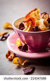 Assorted Vegetable Crisps In A Bowl