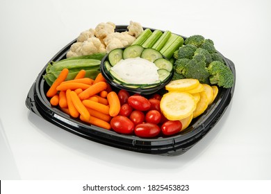 Assorted Vegetable Tray Isolated, White Background