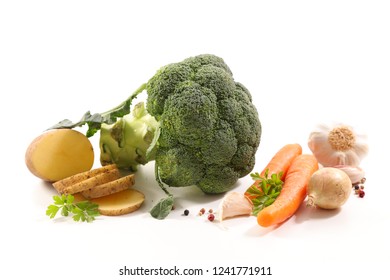 assorted vegetables on white