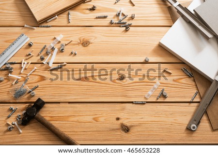 Similar – Image, Stock Photo Assorted Woodwork and Carpentry or ConstructionTools