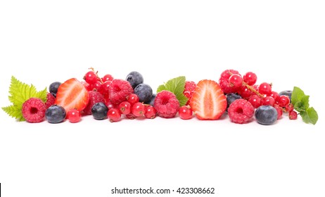 Assortment Of Berries Isolated On White