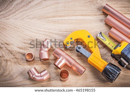 Similar – Image, Stock Photo metal plumber clamp in color background