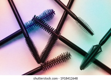 Assortment Of Brushes Of Black Mascara Texture