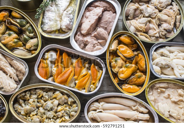 Assortment Cans Canned Different Types Fish Stock Photo (Edit Now ...