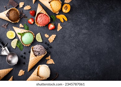 Assortment of different taste of ice cream - Powered by Shutterstock