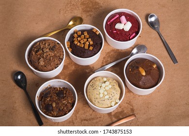 Assortment Of Edible Cookie Dough Variety Tubs