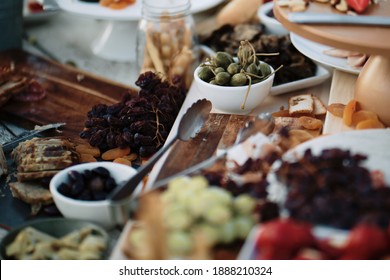 Assortment Of Food Organised For Guests On A Grazing Table