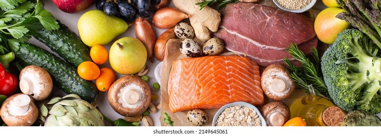 Assortment of healthy food for clean eating flexitarian mediterranean diet - Shutterstock ID 2149645061