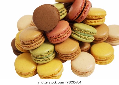 assortment of macaroons on a white background
