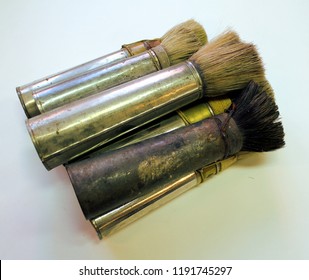 An Assortment Of Several Types Of Glue Brushes Used For Hand Book Binding