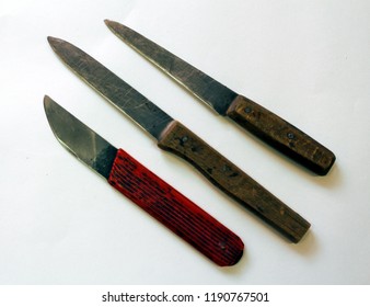 An Assortment Of Several Types Of Knives Used For Hand Book Binding