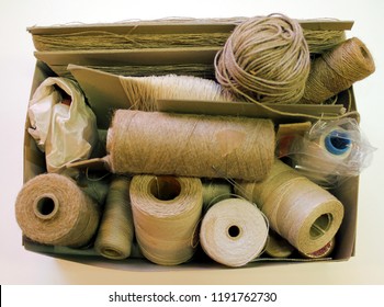 An Assortment Of Several Types Of Sewing Threads Used For Hand Book Binding