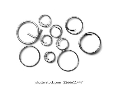 An assortment of split rings to secure clevis pins, or to be used as key rings