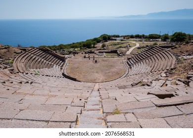 Assos theater, ancient Greek archeological site located in Turkey,  overlooking the Aegean Sea. Assos is famous for In the Academy of Assos, where Aristotle became a chief to a group of philosophers.