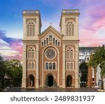 Assumption Cathedral on Chao Phraya River in BKK Thailand  magnificent structure architecturally majestically built a Roman Catholic Church founded by French Missionaries and Built in 1821