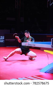 Astana, KAZAKHSTAN, Dec 17 2017 : FAN Zhendong From China Beat Dimitrij Ovtcharov From Germany 11-7, 11-9, 11-7, 12-10 In The Final Of The 2017 ITTF World Tour Grand Finals.