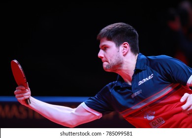 Astana, KAZAKHSTAN, Dec 17 2017 : Dimitrij Ovtcharov From Germany Loose Against FAN Zhendong From China  11-7, 11-9, 11-7, 12-10 In The Final Of The 2017 ITTF World Tour Grand Finals.