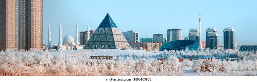 Astana, Kazakhstan, the Pyramid of Peace and Accord or the Palace of Peace and Reconciliation cultural center - Shutterstock ID 1896103903