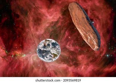 Asteroid in asteroid belt (Elements of this image furnished by NASA)