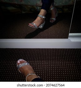 Astethic Glitter Heels Feet Image 