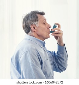 Asthma Attack Side View Mature Man Stock Photo 1606042372 | Shutterstock