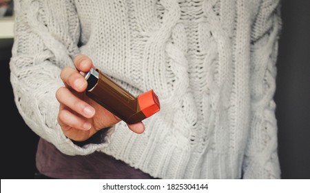 Asthma Inhaler Brown, Close Up