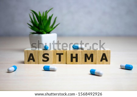 Asthma word made with building blocks, Asthma word as medical concept