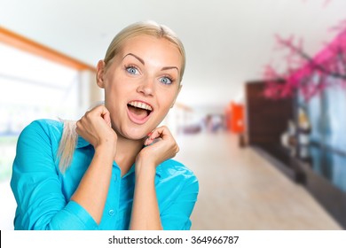 Astonished woman - Shutterstock ID 364966787