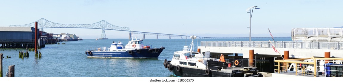 ASTORIA, OREGON - OCT 1, 2015 - Coast Guard Patrol Boat  In  Astoria, Oregon