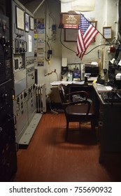 Astoria, Oregon. U.S.A.  October 21, 2017. Columbia River Maritime Museum. U.S.C.G.  Columbia Lightship. Service: Circa 1952-79. Radio Room
