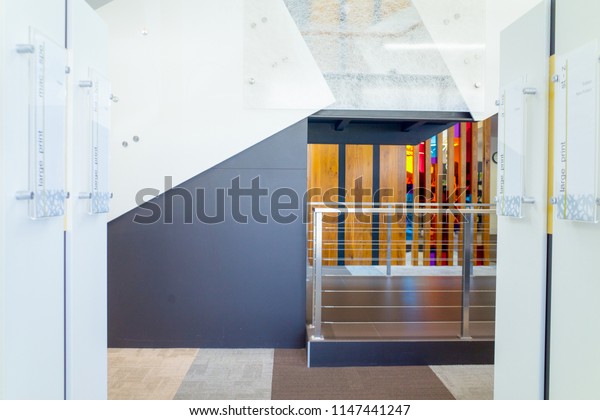 Astract Modern Library Interior Concept Australian Stock