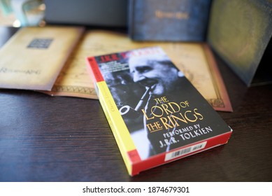 Astrakhan, Russia - 12.15.2020: Audio Cassette Cover Of The Lord Of The Rings Performed By J.R.R.Tolkien