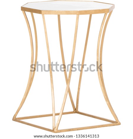 Astre End Table Table Base Color: Gold Leaf, Emery End Table, Designs Henrie Cross End Table with white background