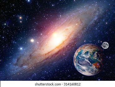 Astrology Astronomy Earth Moon Space Big Bang Solar System Planet Creation. Elements Of This Image Furnished By NASA.