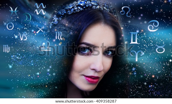 Astrology Twelve Zodiac Signs Woman Esoterics Stock Photo (Edit Now ...
