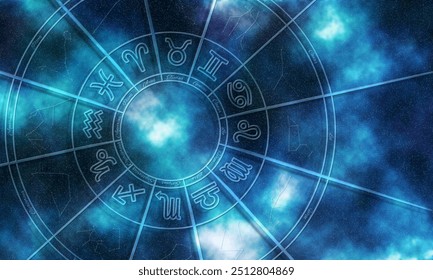 Astrology wheel, Horoscope Signs, Stars Night Sky - Powered by Shutterstock