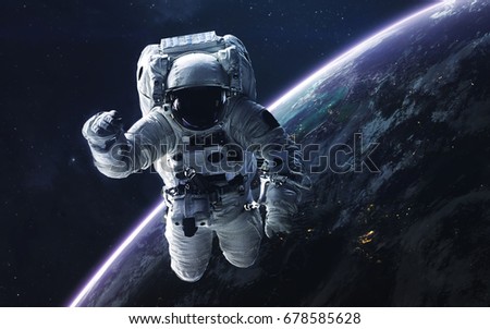 Astronaut Abstract Space Wallpaper Universe Filled Stock Photo Edit