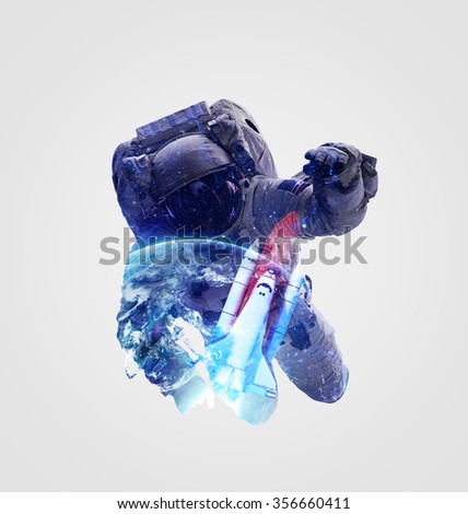 Astronaut Double Exposure - Elements of This Image Furnished by NASA