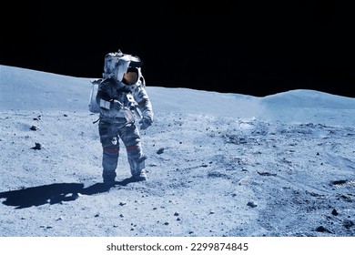 An astronaut explores the moon. Elements of this image furnishing NASA. High quality photo