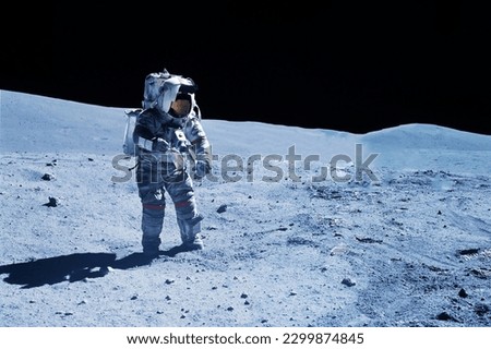 An astronaut explores the moon. Elements of this image furnishing NASA. High quality photo