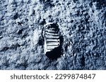 Astronaut footprint on the moon. Elements of this image furnishing NASA. High quality photo