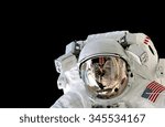 Astronaut helmet isolated on black background spaceman outer space suit. Elements of this image furnished by NASA.