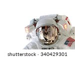 Astronaut helmet isolated on white background spaceman outer space suit. Elements of this image furnished by NASA.