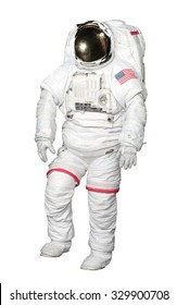 Astronaut isolated on white background with Clipping Path included. Elements of this image furnished by NASA.