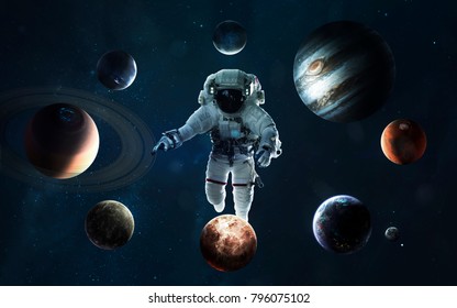 Astronaut Middle Solar System Symbol Space Stock Photo 796075102 ...