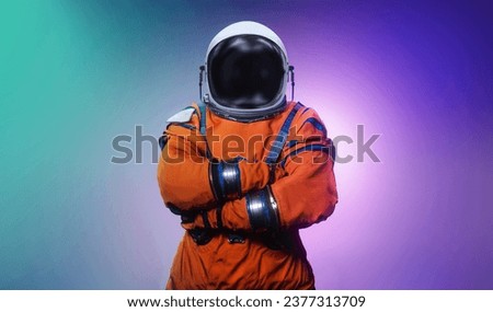 Astronaut on abstract background. Spaceman modern wallpaper. Sci-fi spacesuit concept wallpaper. Elements of this image furnished by NASA