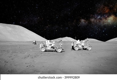 Astronaut On Lunar (moon) Landing Mission. Elements Of This Image Furnished By NASA.