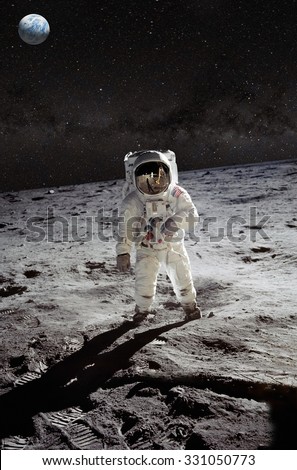 Astronaut on lunar (moon) landing mission. Elements of this image furnished by NASA.
