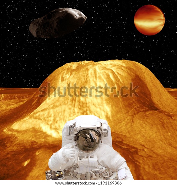 Astronaut on the planet surface. The elements of\
this image furnished by\
NASA.